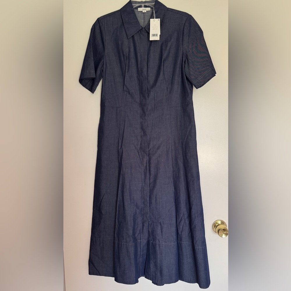 NWT: Vince Denim Shirt Midi Dress - current Season - Picture 15 of 15